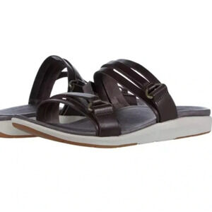 Merrell Kalari Shaw Slide Leather Strappy Sandals Bracken/Brown JO3404 Size 10